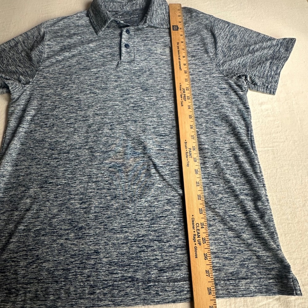 Under Armour Mens HeatGear Polo Shirt Blue Space Dye Heather 1291347 Large - Picture 8 of 8